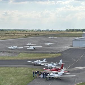 Alle Teilnehmerinnen des Ladies Flight X nach der Rückkehr am Flugplatz in Mainz-Finthen.